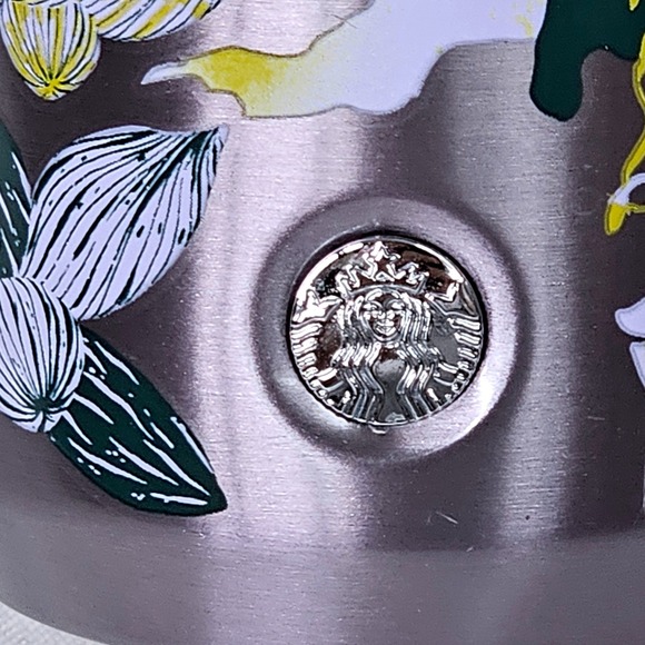 Starbucks Floral Stainless Steel Tumbler 16oz Travel Mug Purple Green 2020 - Picture 5 of 10